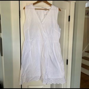 J.Crew Factory white Border Eyelet dress